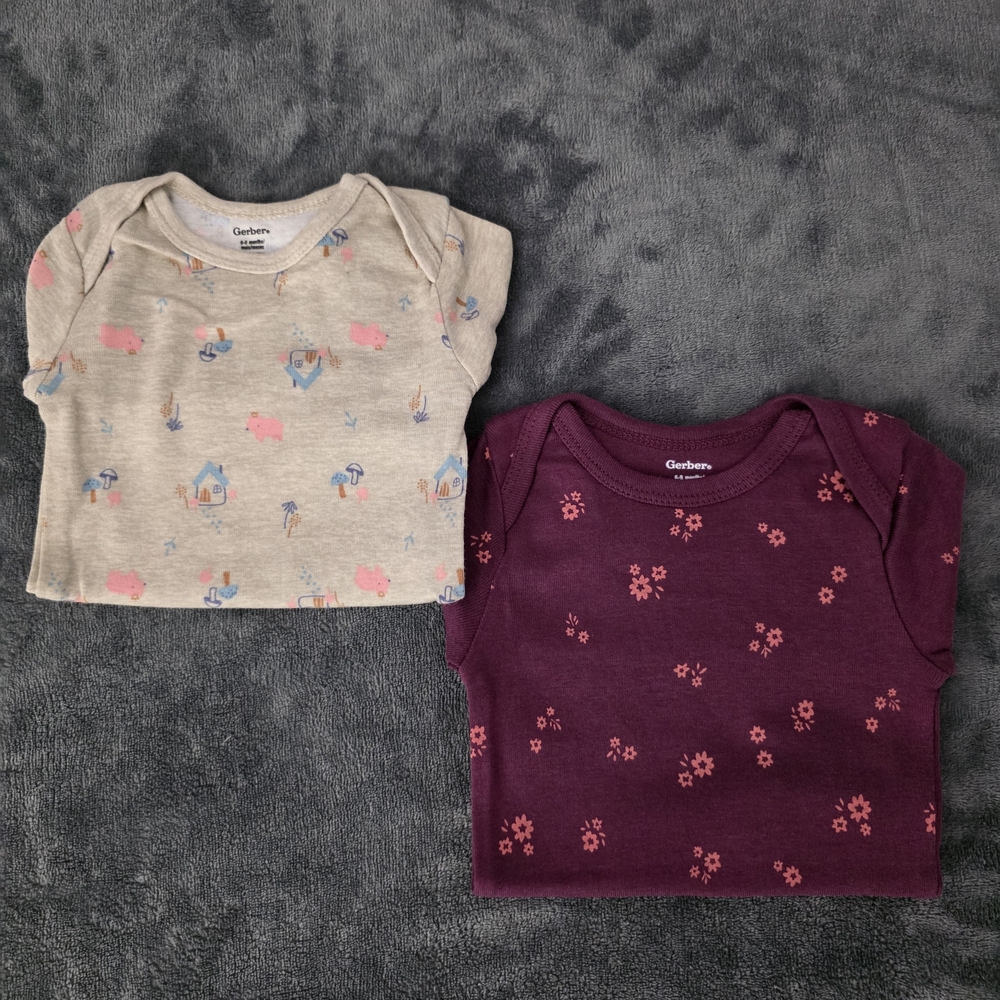 Gerber Kids' Purple and Cream Shirts Set